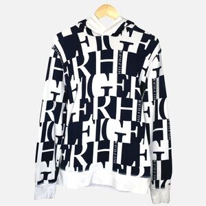 TOMMY HILFIGER 'all over blocked print' hoodie size: large